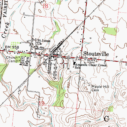 Topographic Map of Heidelberg Reform Cemetery, OH