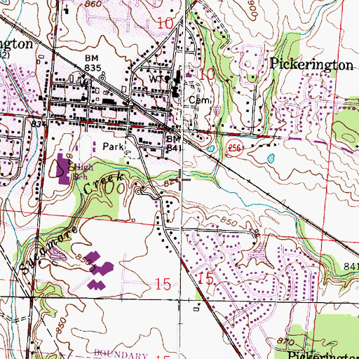 Topographic Map of Sycamore Creek Park, OH