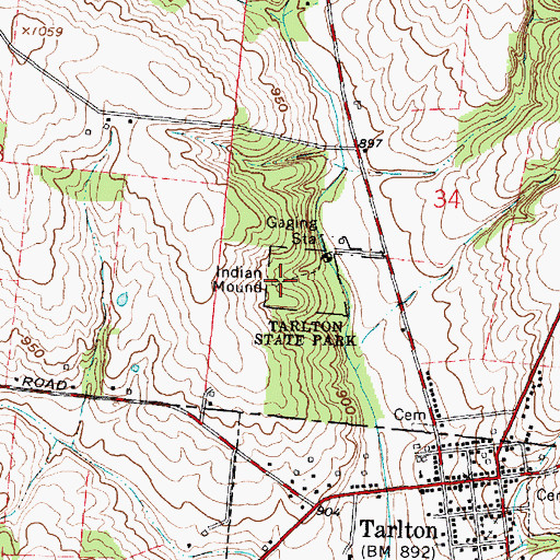 Topographic Map of Tarlton Cross Mound, OH
