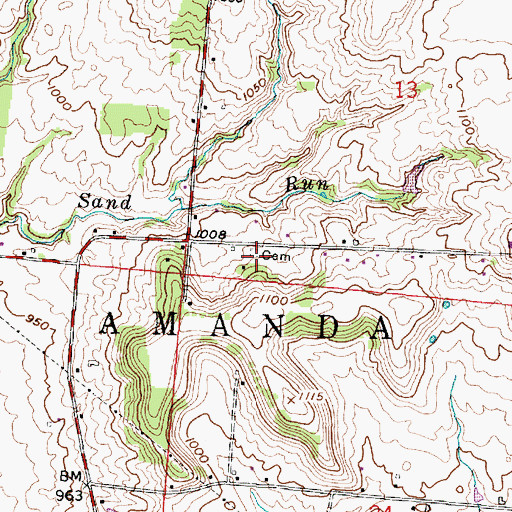 Topographic Map of Van Meter Cemetery, OH