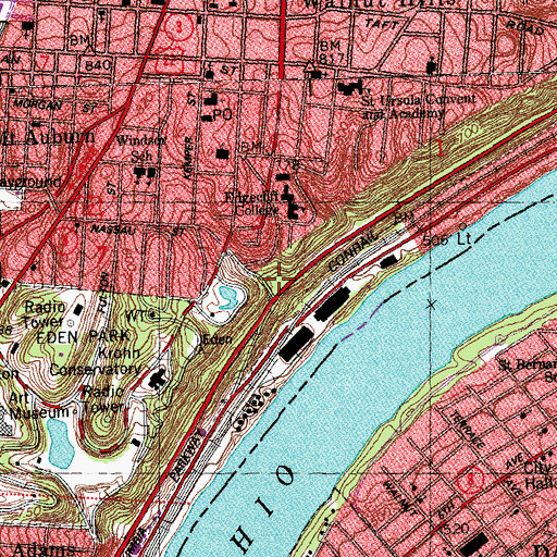 Topographic Map of Chatfield Memorial, OH