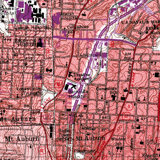Topographic Map of Graduate School of Applied Religion (historical), OH