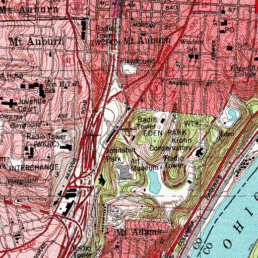 Topographic Map of Heros Grove, OH