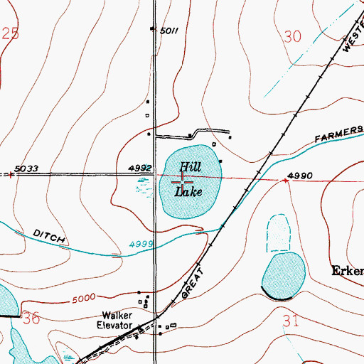 Topographic Map of Hill Lake, CO