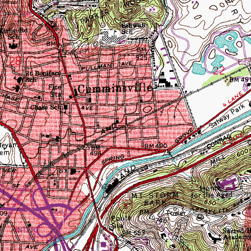 Topographic Map of Ludlow Monument, OH