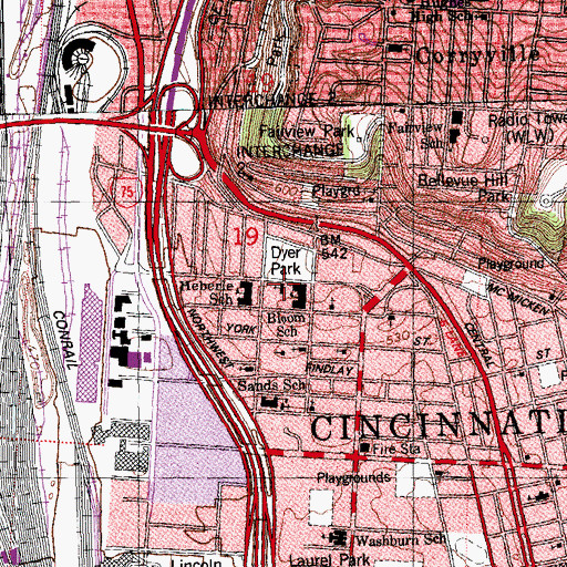 Topographic Map of Saint Augustines Roman Catholic Church (historical), OH