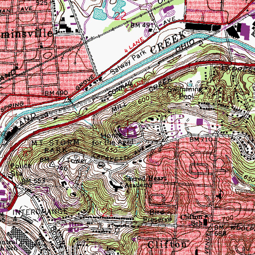 Topographic Map of Scarlet Oaks, OH