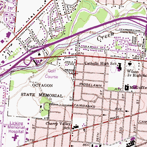 Topographic Map of Church of Christ, OH