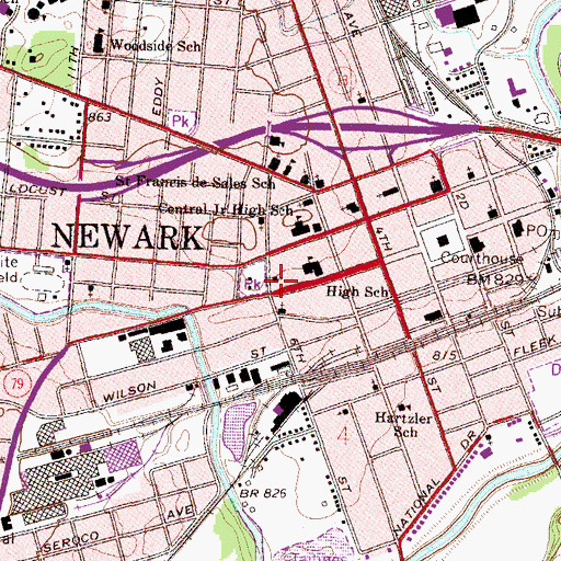 Topographic Map of Church of God, OH