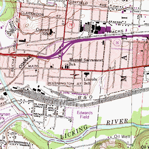 Topographic Map of Church of the Nazarene, OH