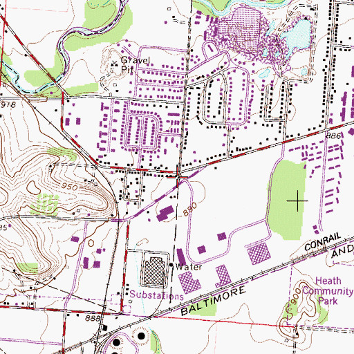 Topographic Map of Newark Fire Department and Emergency Medical Services Station 3, OH