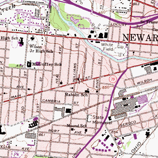 Topographic Map of Holy Trinity Lutheran Church, OH