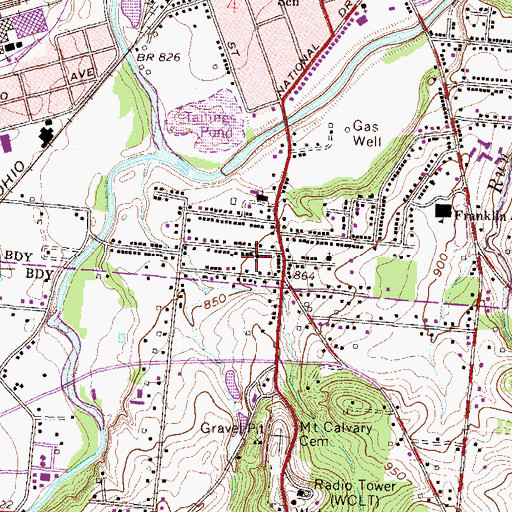 Topographic Map of Kingdom Hall of Jehovahs Witnesses, OH