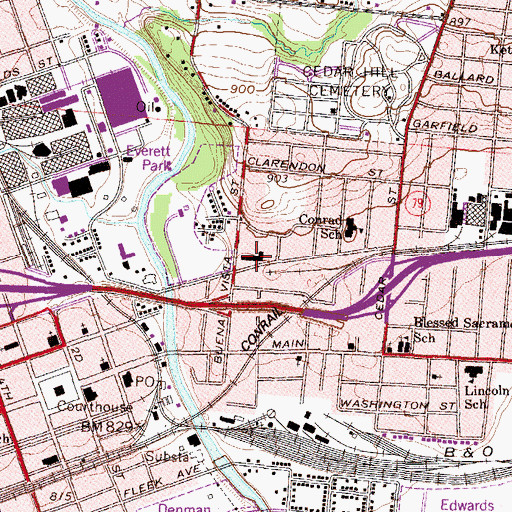 Topographic Map of Newark Hospital, OH