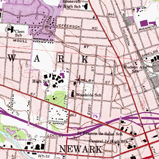 Topographic Map of Ohev Israel Temple, OH