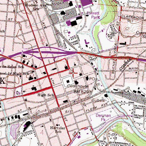 Topographic Map of Soldiers and Sailors Memorial Building, OH