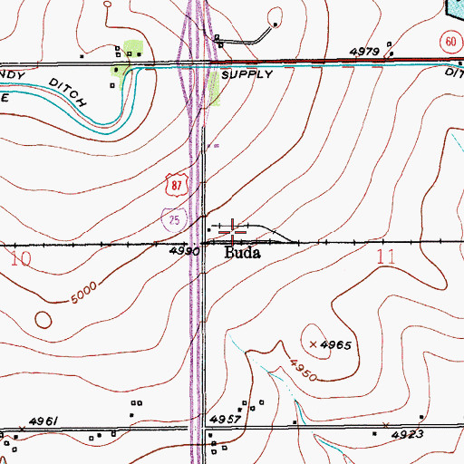 Topographic Map of Buda, CO