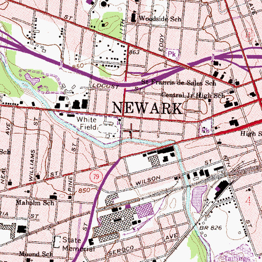 Topographic Map of Western Avenue Primitive Baptist Church, OH