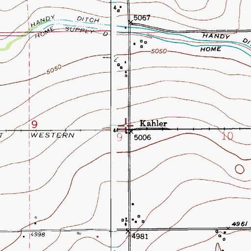 Topographic Map of Kahler, CO