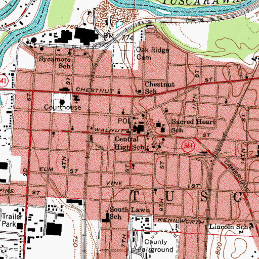 Topographic Map of Emmanuel Evangelical Lutheran Church, OH