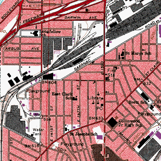 Topographic Map of Aspinwall Church of God, OH