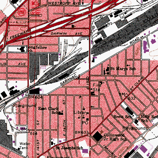 Topographic Map of Beulah Baptist Church, OH