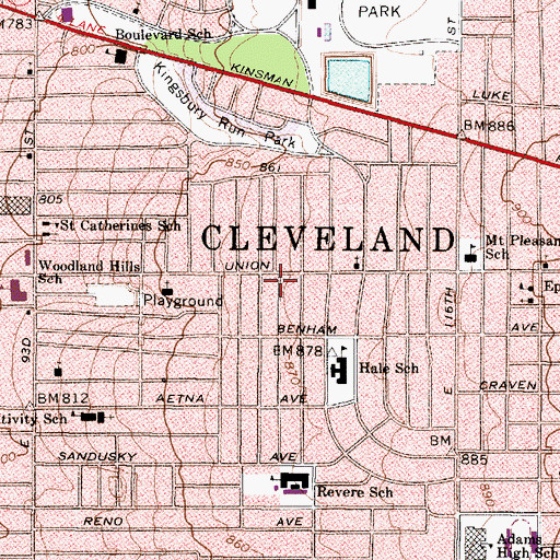 Topographic Map of Christian Tabernacle Church, OH