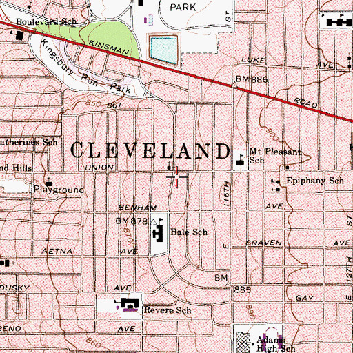 Topographic Map of Church of God, OH