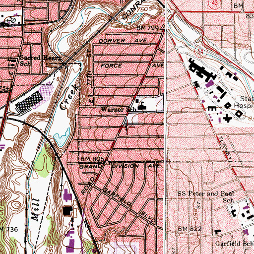 Topographic Map of Community Friends Church, OH