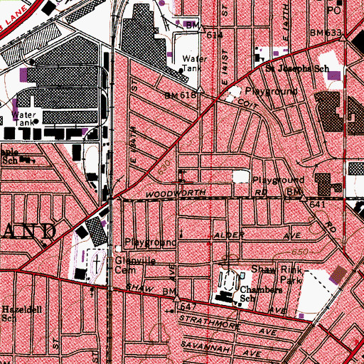 Topographic Map of Faith Lutheran Church, OH