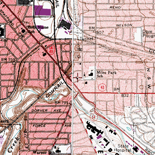 Topographic Map of Kingdom Hall of Jehovahs Witnesses, OH