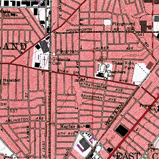Topographic Map of Saint James Lutheran Church, OH