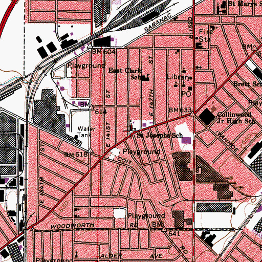 Topographic Map of Saint Josephs Roman Catholic Church, OH