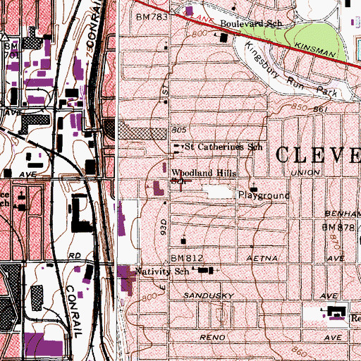 Topographic Map of United Missionary Baptist Church, OH
