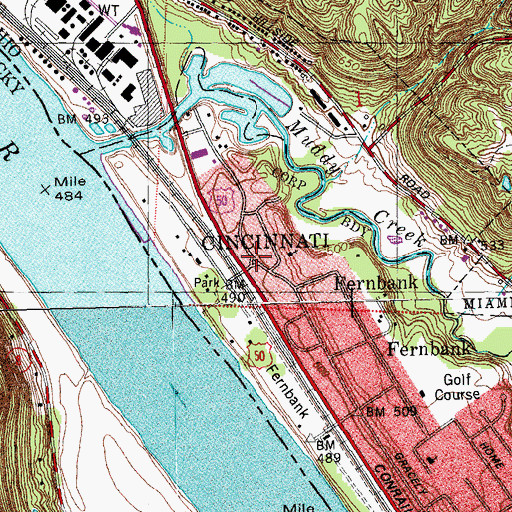 Topographic Map of Fitzhugh Thornton Memorial, OH