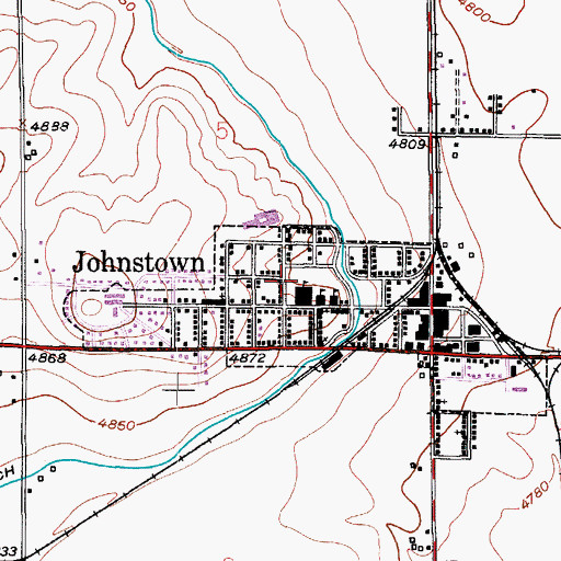Topographic Map of Johnstown, CO