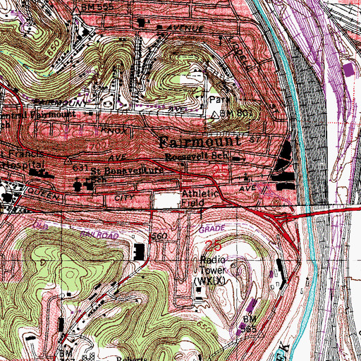 Topographic Map of Western Hills Pumping Station, OH