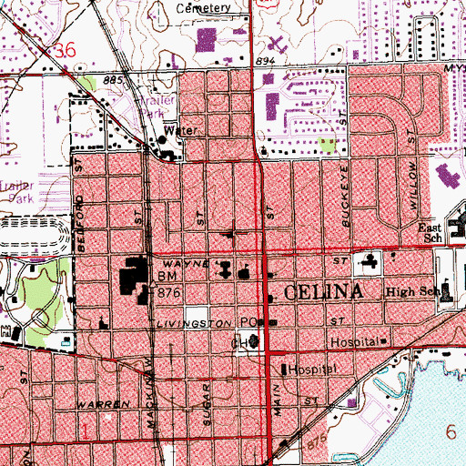 Topographic Map of Bethany Evangelical Church, OH