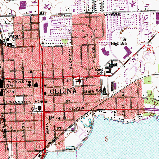 Topographic Map of Bethany Evangelical United Brethren Church, OH