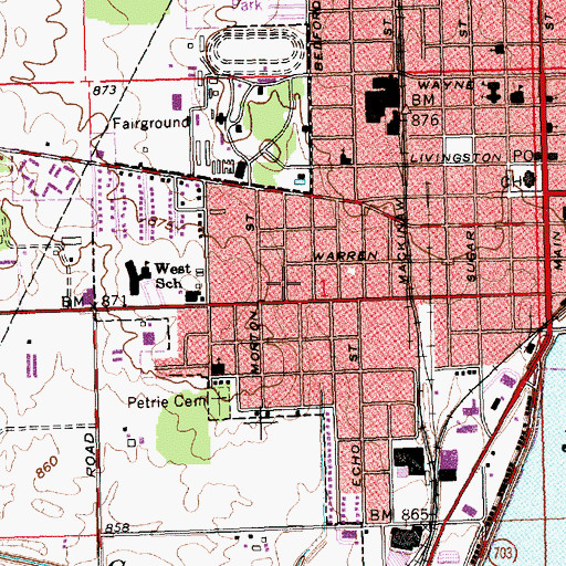 Topographic Map of Celina Friends Church, OH