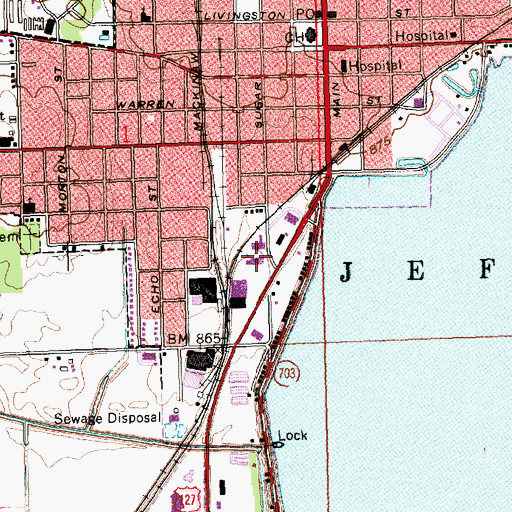 Topographic Map of Grand Lake Mushroom Farm, OH