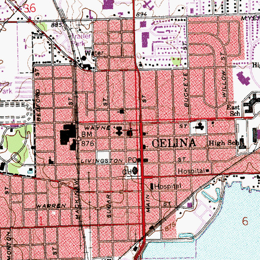Topographic Map of Immaculate Conception High School, OH
