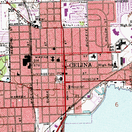 Topographic Map of Saint Pauls Methodist Church, OH