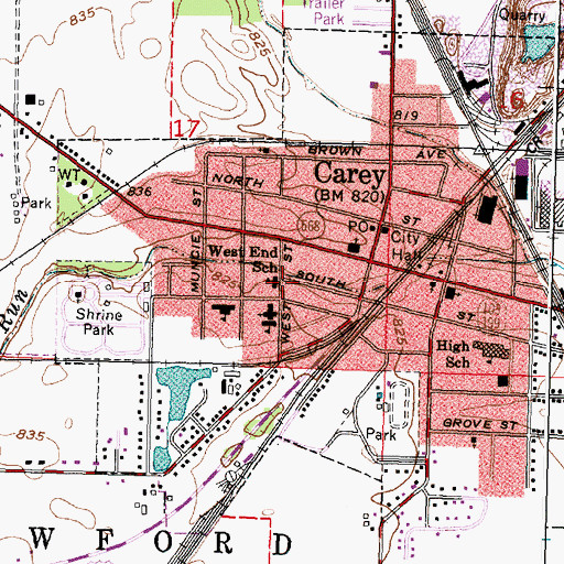 Topographic Map of Our Lady of Consolation Parochial Hall, OH