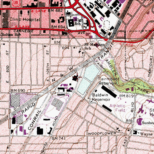 Topographic Map of Fairmount Pumping Station, OH