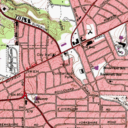Topographic Map of First Church of the Brethren, OH