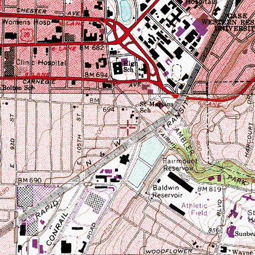 Topographic Map of Mount Lebanon Baptist Church, OH
