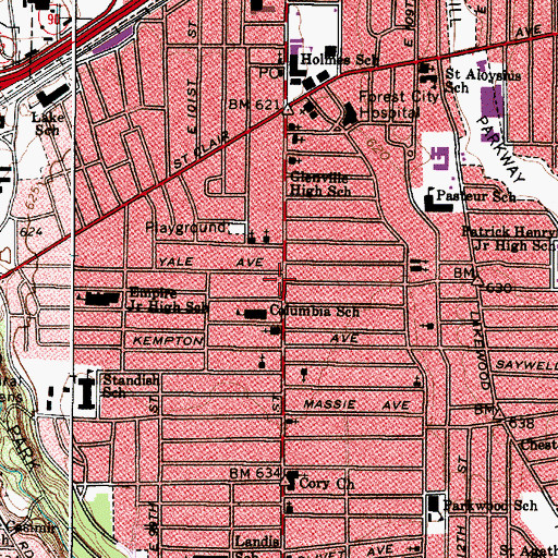 Topographic Map of Pentecostal Healing Temple, OH