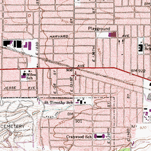 Topographic Map of Pentecostal True Holiness Church of God, OH