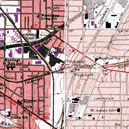 Topographic Map of Zion Gospel Church Number One, OH